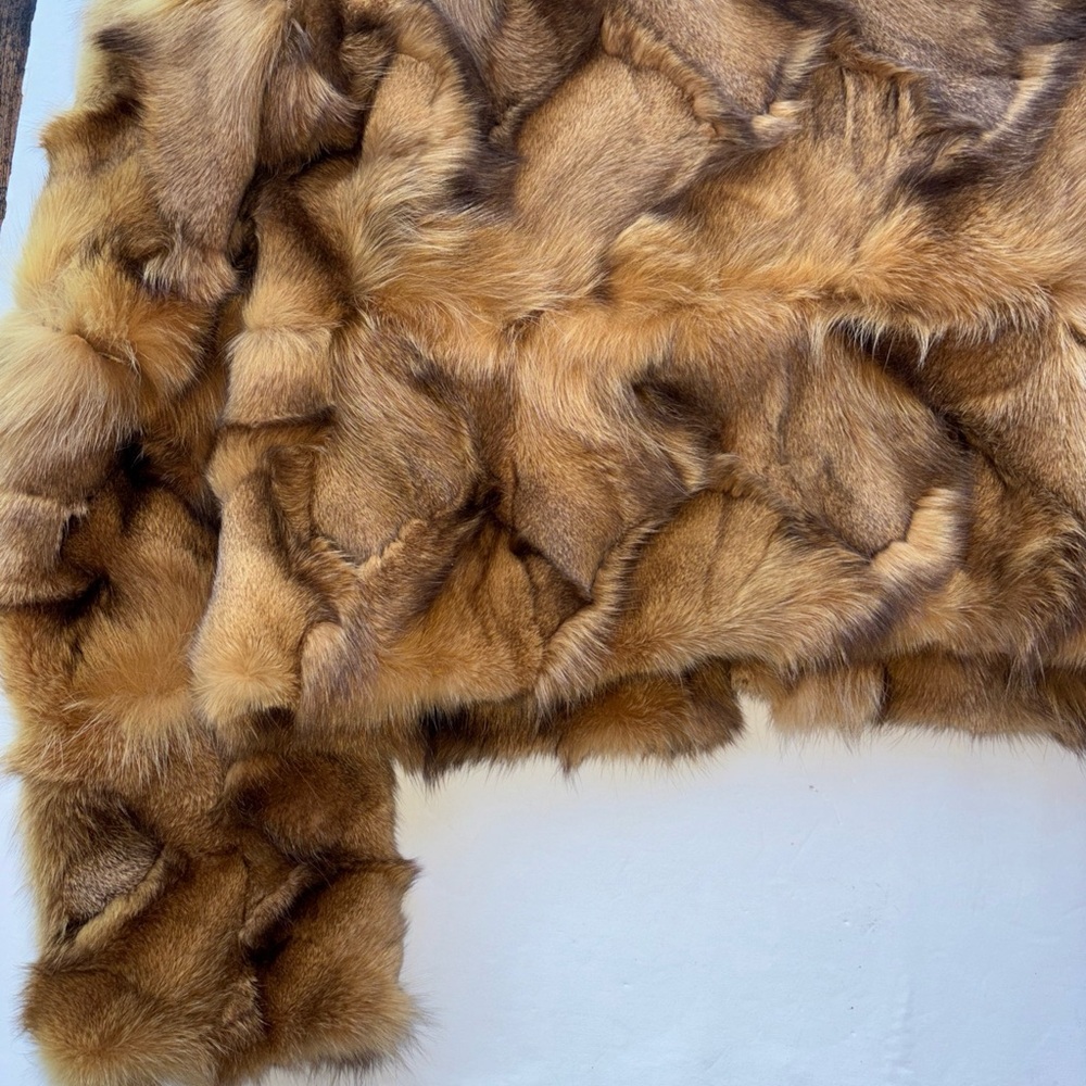 Vintage Y2K Juicy Couture Brown Fox Fur Jacket Pam Gela Mink Genuine P XS Glam S - Picture 15 of 17